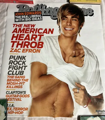 Zac Efron Rolling Stone Cover Poster 22x26.25 Sexy Male Gay Int • £19.27