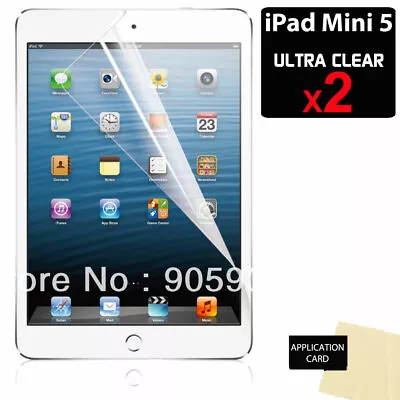 2x Apple IPad Mini 5 2019 ULTRA CLEAR LCD Screen Protector Cover Guards Shields • £2.79