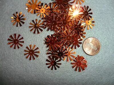 Vintage Orange Metallic Starburst Sequins - 50 Pcs. • $3.50