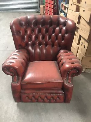 Leather Chesterfield Chair And Sofa Used • £100