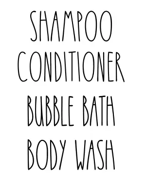 £2.99 • Buy Rae Dunn Style Shampoo Conditioner Bubble Bath Body Wash Vinyl Decal Stickers