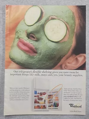 1998 Magazine Advertisement Page Whirlpool Refrigerator Woman Print Ad • $6.99