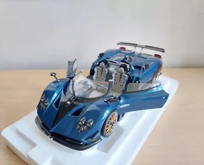 DIECAST 1:18 LCD Pagani Zonda HP Barchetta BLUE CARBON Autoart Huayra Bc R Evo • $460