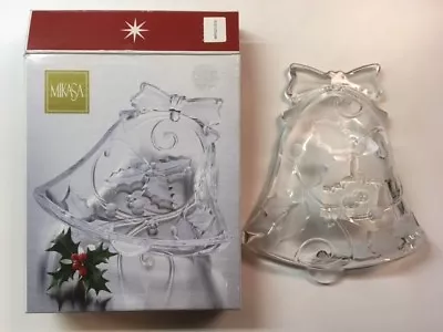 Mikasa Seasons Holly 7  Glass Bell Candy Dish W/ Box • $5.99