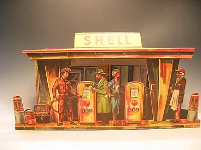 GAMA * Cadillac  * SHELL GAS STATION  *German  50th´s * Tin Toy * Box Very Rar • $88