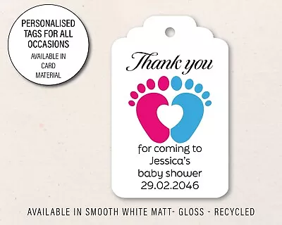 30 X Personalised Baby Shower Gift Tags Thank You For Coming Tag Twins 104 • £6.20