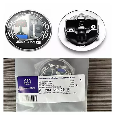 57mm Affalterbach Front AMG Emblem Color Apple Tree Flat Hood Badge Mercedes UK • £10