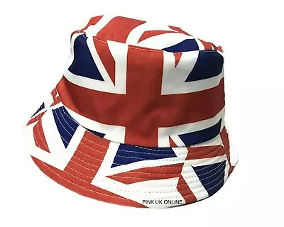 Unisex Fisherman Summer Festival Union Jack UK Flag Cotton Bucket Hat Cap GB • £5.97