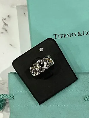 £50 • Buy Tiffany & Co Silver Paloma Picasso Triple Loving Heart Ring Size J