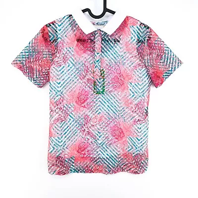 LA MARTINA Coloured Printed Lace Polo Neck T Shirt Size 1 / S 2 / M 4 / XL • $35.12