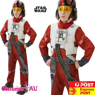 Boys POE X-Wing Fighter Pilot Commander Costume Child Star Wars The Last Jedi • $26.28