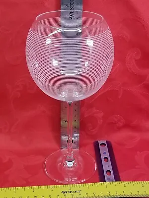 Mikasa Cheers Balloon Wine Glasses 24.5 Oz Goblets Horizontal Lines Swirl • $15.40