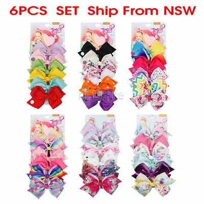 6pcs Signature For Jojo Siwa Bows Girls Hairclips Accessories Party Gift • $6.29