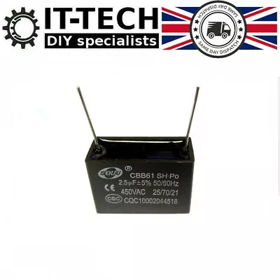 CBB61 1 1.2 1.5 2 3 4 5 6 8 10 12 UF AC 450V Ceiling Fan Motor Running Capacitor • £3.49