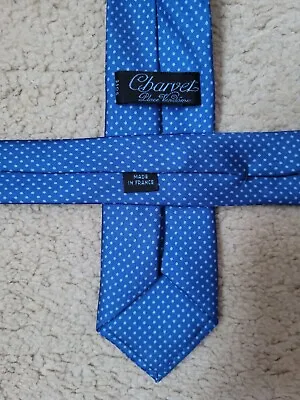 Charvet Place Vendome Childs/Boys Necktie Blue Polka Dot • £25.99