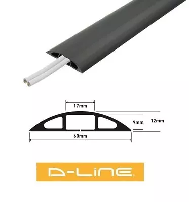 D-Line Floor Cable Cover Protector 60mm X 12mm Black Light Duty Office PVC P2 • £18.99