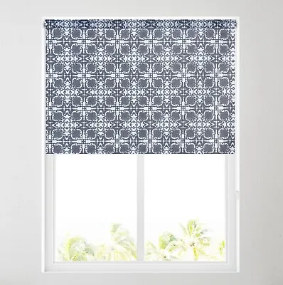 £32.99 • Buy Monochrome Sheer Grey Roller Blind - FREE CUT TO SIZE SERVICE