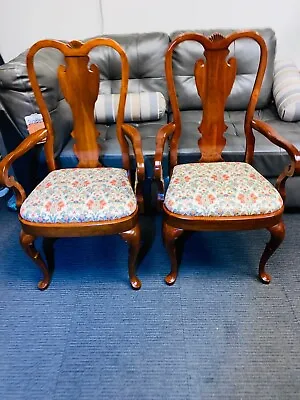 $895.95 • Buy (2) Vintage Pennsylvania House Solid Cherry Queen Anne Captain's Armchairs 