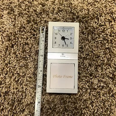 Desk Clock And Picture Frame Aluminum Metal Brand New Hilton • $6.99