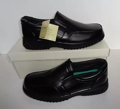 Mens New Slip On Black Casual Formal Shoes Office Smart Loafers UK Sizes 6-12 • £15.48