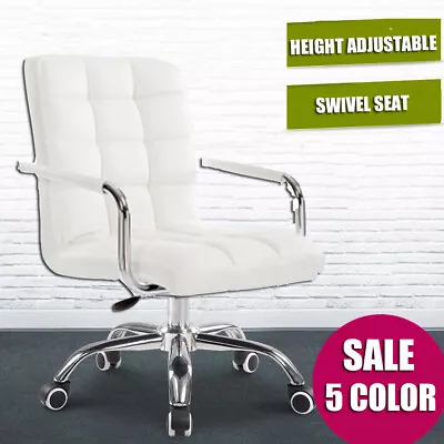 Home Office Chair Leather Computer Desk Chair With Arms Back Support Work Study • $95.99