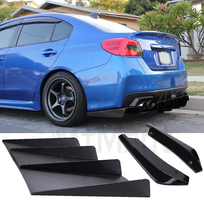 For Subaru WRX 2013-2021 Rear Diffuser Fins Bumper Lip Splitter Spoiler Body Kit • $81.68