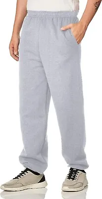 NWT Gildan Adult Fleece Open Bottom Sweatpants With Pockets Style Gray Size L • $13.95