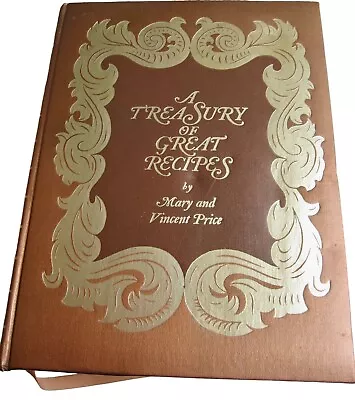 Vincent Price Treasury Of Great Recipes Cookbook Gold Padded Cover 1977 Printing • $99.99