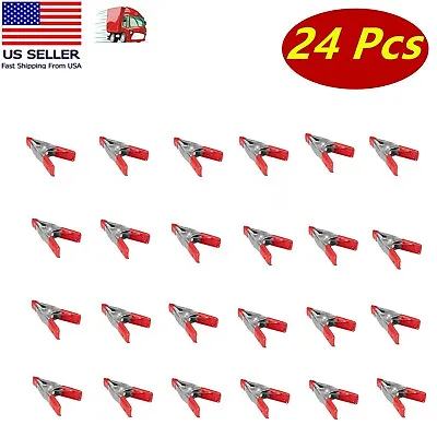 24Pc 2  Inch Heavy Duty Metal Spring Clamps Small Tool Clip Jaw Opening • $10.99