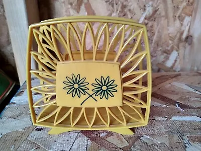 MCM Yellow Plastic Daisy Napkin Holder MCM Boho 1970s Groovy 4 3/4  Retro VTG • $11.22