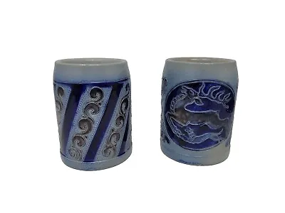 Set Of 2 Reinhold Merkelbach Stoneware Salt Glaze Beer Mug Stein  • $40