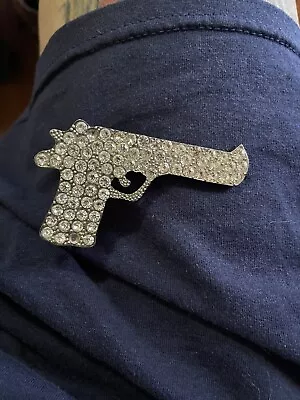 Old/Vintage Cubic Zirconia Revolver Belt Buckle Nice Ne See • $3.89