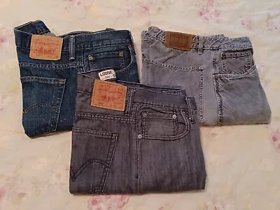 Lot Of 3 Pair Men's 34x32  Jeans Levi's 569 And Hilfiger Denim • $40