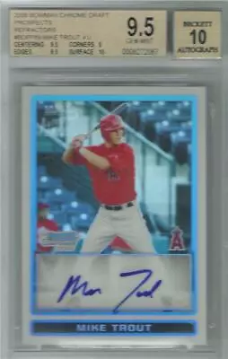 2009 Mike Trout Bowman Chrome Auto Refractor RC- BGS 9.5 W/10 Sub...#317/500 • $27999.99