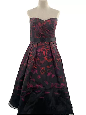 Aidan Mattox Strapless Floral Print Organza Dress Gown 12 NWT! $219.99 • $79.99