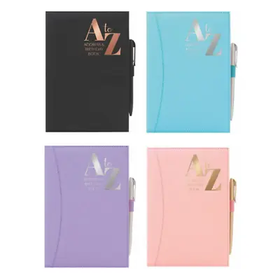 A5 Address Book With Pen A To Z Index For Contact & Birthday Notes Xmas Gift • £5.47