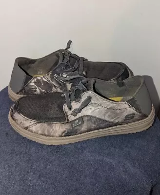 Skechers Melson Topher Relaxed Fit Mens Size 11.5 Gray Mossy Oak Fishing Camo • $23