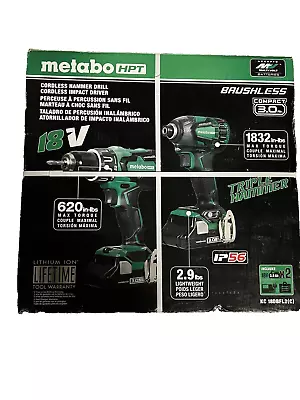 NEW Metabo HPT 18V Cordless Triple Hammer Drill & Impact Driver Model #KC18DBFL2 • $169.99