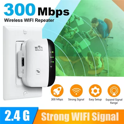 US 300Mbps WiFi Range Extender Repeater Wireless Amplifier Router Signal Booster • $19.84