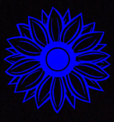 Blue Sunflower Sticker Vinyl Decal - Car Laptop Macbook Wall Window Stickers • $4.25