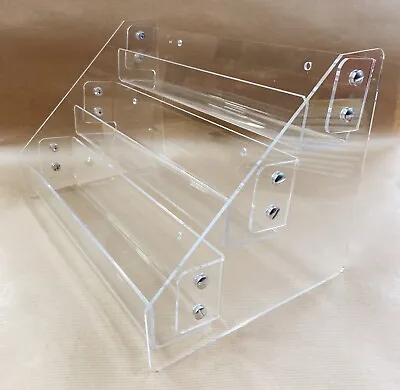 PREMIUM 3 Tier Clear Acrylic Counter Display Three Shelves - Excellent Condition • £20