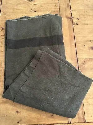 $45 • Buy Vintage Army Wool Blanket Military Style Olive Green 60  X 78” No Tag