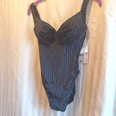  vintage Ocean Beach OB Beachwear Swimsuit Bodysuit Black Medium Never Worn • $20