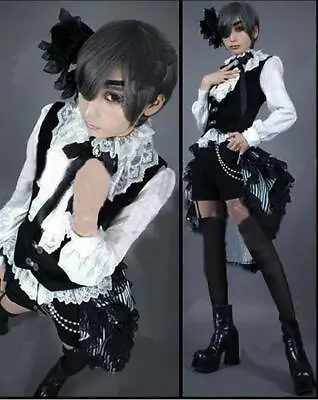 Man's Smile  Ciel Phantomhive Uniform Dress Cosplay Costume Halloween Outfit • $39.99