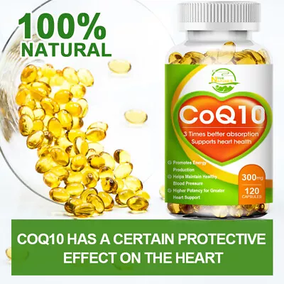 COQ 10 Coenzyme Q-10 300mg Heart Health Support Increase Energy & Stamina 120PC • $12.38