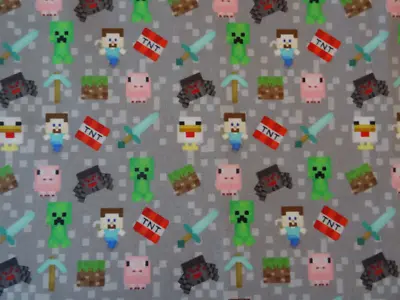 Minecraft Video Game Cotton Fabric By The 1/2 Yard 55 Inch Width • $10.50