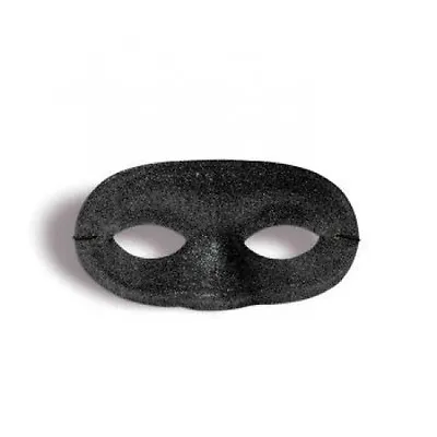 $7.99 • Buy BLACK GLITTER DOMINO HALF MASK Eye Zorro Lone Ranger Adult Halloween Mardi Gras 