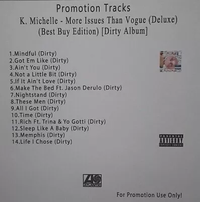 2022 CD R&B & Soul Promo. K. Michelle - More Issues Than Vogue (Deluxe) DIRTY • $10