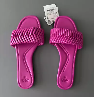 ZARA Sandals Hot Pink Sz8 Air Fit Comfort Insole Flat Sandal • $42