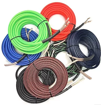 Braided Sleeving Marine Grade Car Home Audio 14 Gauge Speaker Wire Cable Awg • $19.99